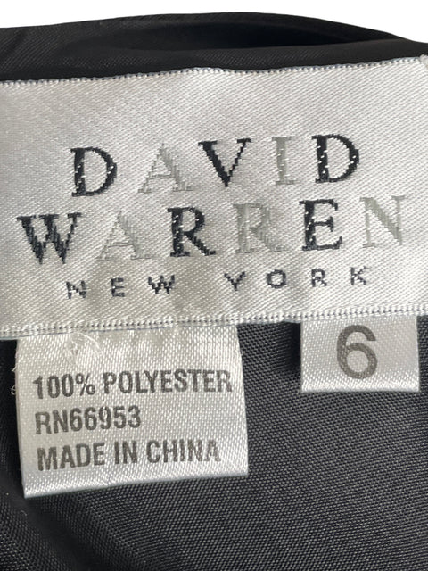 Vestido David Warren Midi Cuello redondo Negro - Talla 6