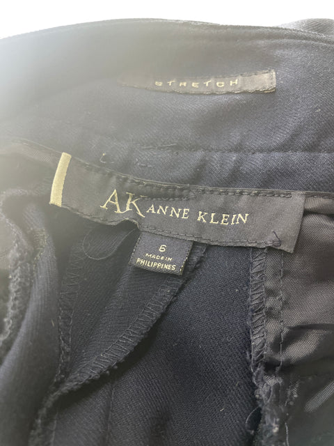 Pantalón Anne Klein Recto Wide-leg Bolsillo Azul - Talla 6