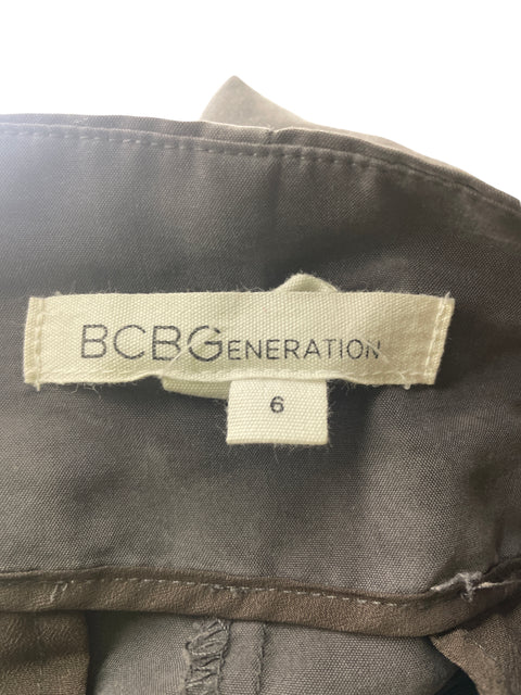 Pantalón Bcbg Pinzas Palazo Zipper Gris - Talla 6