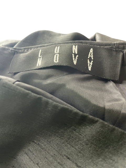 Falda Luna Nova Ajustado Corte a Vuelos Negro - Talla S
