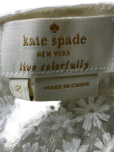 Blusa Kate Spade Transparente Floral Manga corta Blanco - Talla 2
