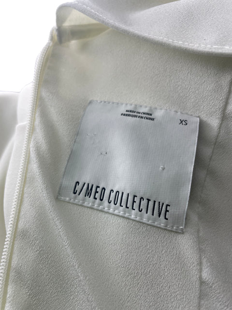 Vestido C/meo Collective Ruchas Ajustado Mini Blanco - Talla XS