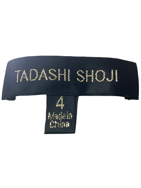 Vestido Tadashi Shoji Tejido Manga larga Fajon Azul - Talla 4