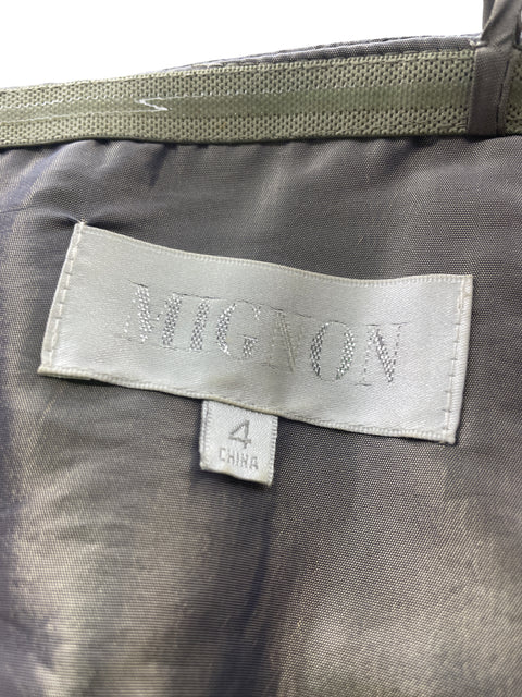 Vestido Mignon Mini Tiras Plisado Gris - Talla S
