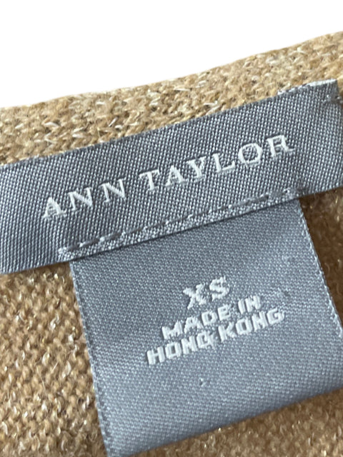 Blusa Ann Taylor Cuello Drapeado Beige - Talla XS