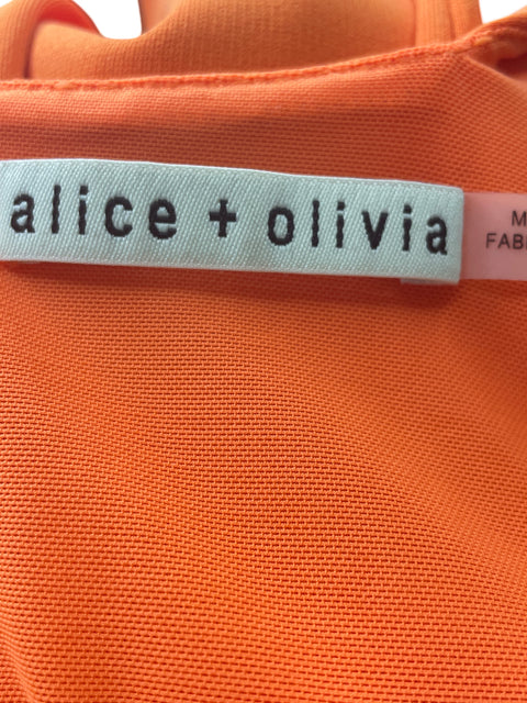 Vestido Alice + Olivia Tiras Ajustado Liso Naranja - Talla 2