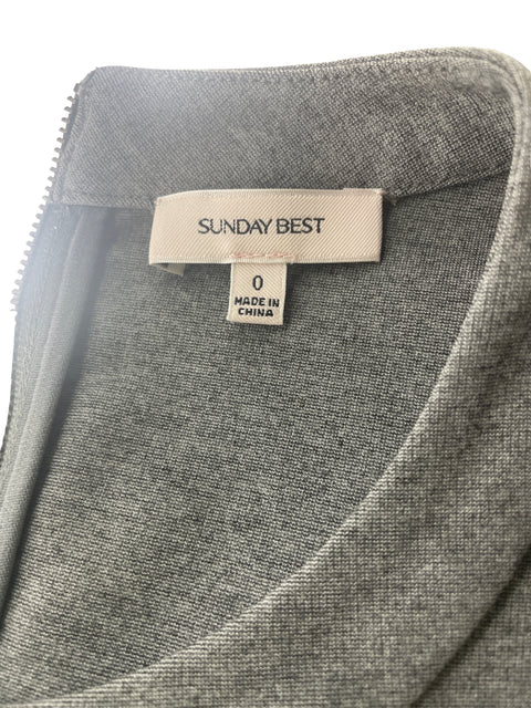 Vestido Sunday Best Liso Ruchas Ajustado Gris - Talla 0
