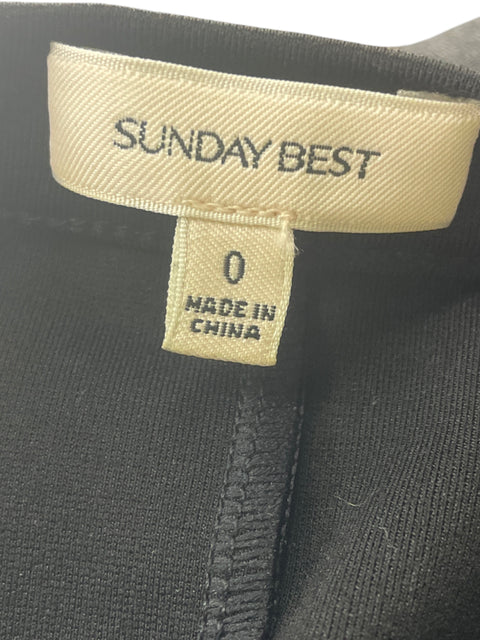 Vestido Sunday Best Midi Ajustado Manga corta Negro - Talla 0