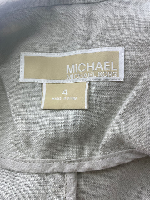 Chaqueta Michael Kors Recojido Manga larga Plisado Botones Beige - Talla 0