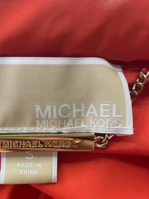Chaleco Michael Kors Capucha Zipper Manga corta Impermiable Naranja - Talla S