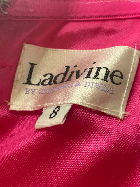 Vestido De Fiesta Ladivine Ruchas Strapless Suelto Rosado - Talla 8