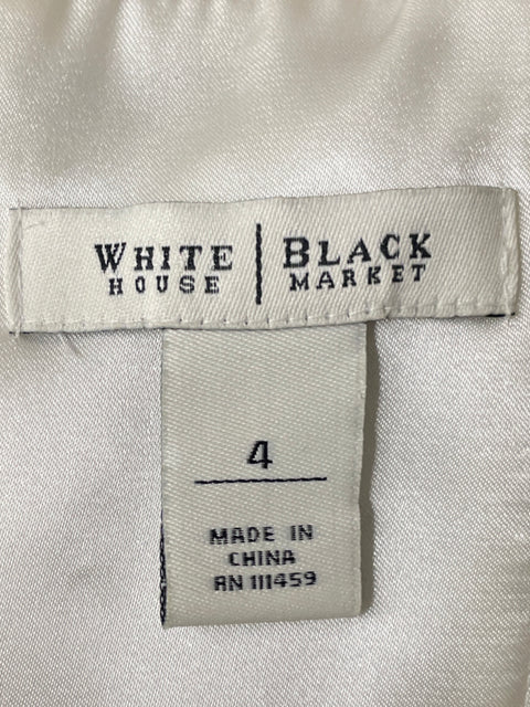 Vestido White House Black Market Estampado Floral Blanco - Talla 4