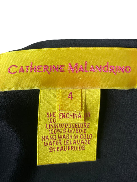 Vestido Catherine Malandrino Midi Negro - Talla 4