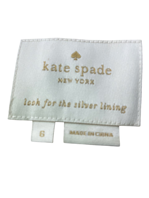 Vestido Kate Spade Estampado flores Sin mangas Ruchas Rosado - Talla 6