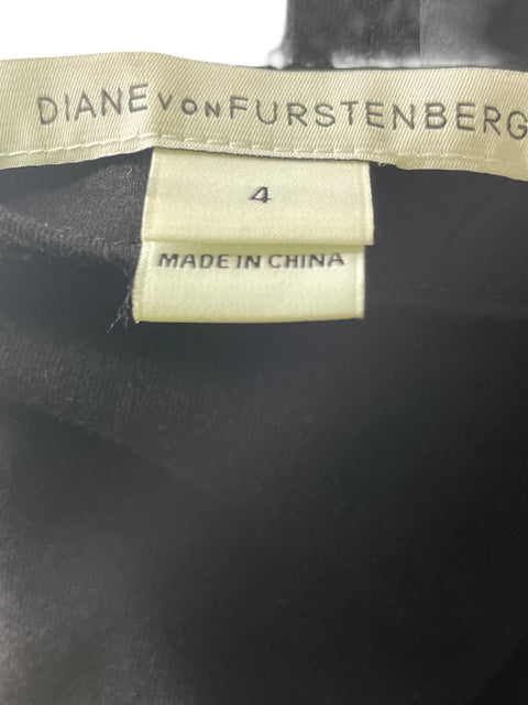 Vestido Diane Von Furstenberg Liso Fajon Suelto Negro - Talla 4