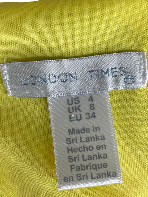 Vestido London Times Estampado Floral Amarillo - Talla 4