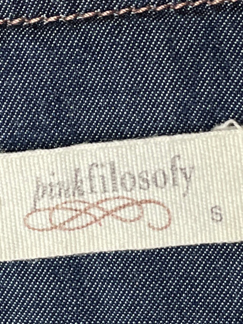Blusa Pink Filosofy Jean Manga larga Azul - Talla S