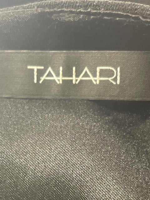 Vestido Tahari Midi Sin mangas Liso Negro - Talla S