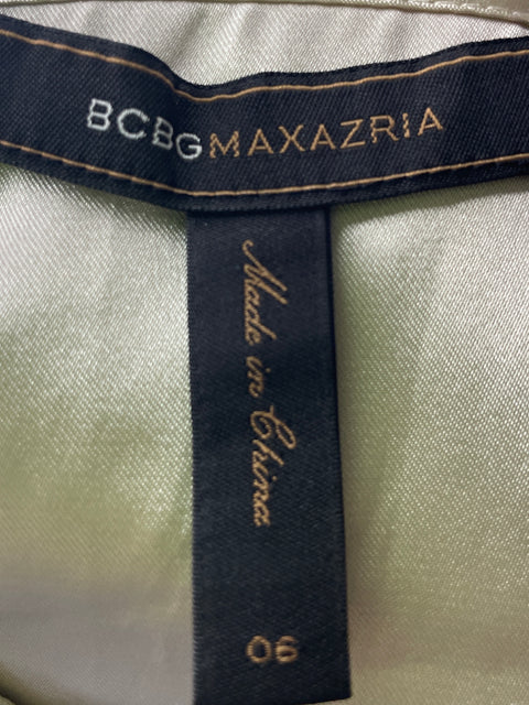 Vestido Bcbg Bicolor Ruchas Ajustado Marrón - Talla 6