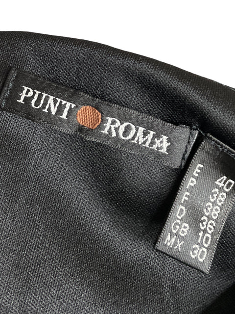 Vestido Punto Roma Midi Cuello v Azul - Talla 40