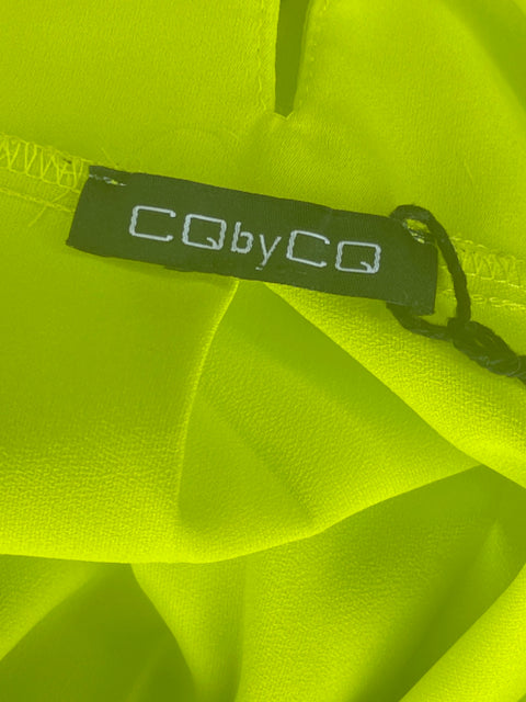 Vestido Cq & Cq Midi Liso Ruchas Verde - Talla S