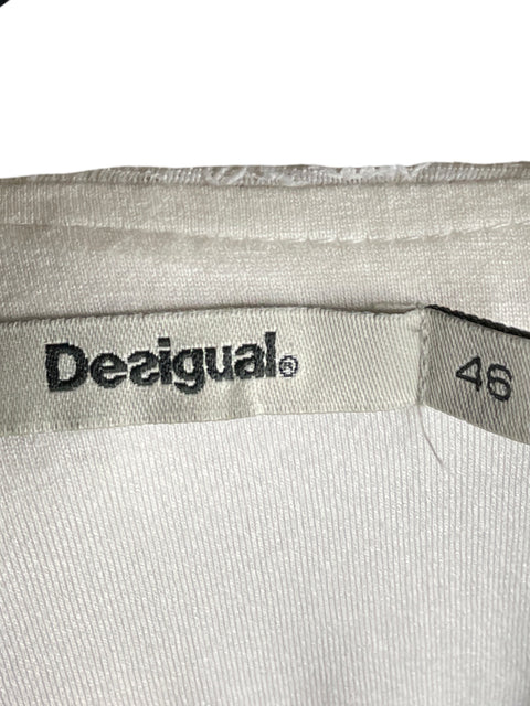 Vestido Desigual Estampado Floral Blanco - Talla 46