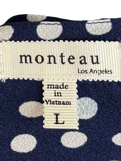 Blusa Monteau Lunares Estampado Azul - Talla L