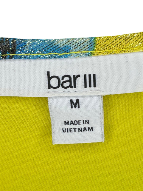 Blusa Bar Iii Estampado Floral Metalizado Amarillo - Talla M