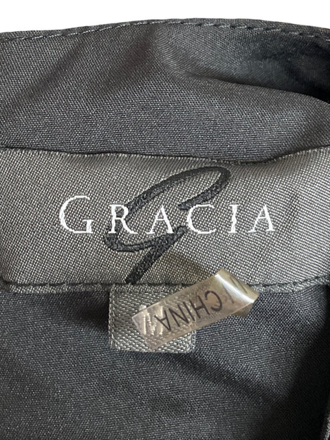 Blusa Gracia Mangas Acampanadas Cuello redondo Negro - Talla M