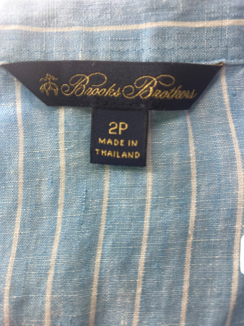 Vestido Brooks Brothers de Algodón Rayas Acampanado Sin mangas Azul - Talla 2