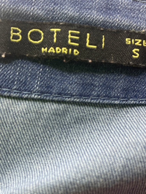 Vestido Boteli de Algodón Midi Ajustado Suelto Azul - Talla S