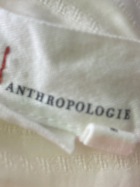 Blusa Anthropologie Fluido Cruzado Manga corta Beige - Talla S