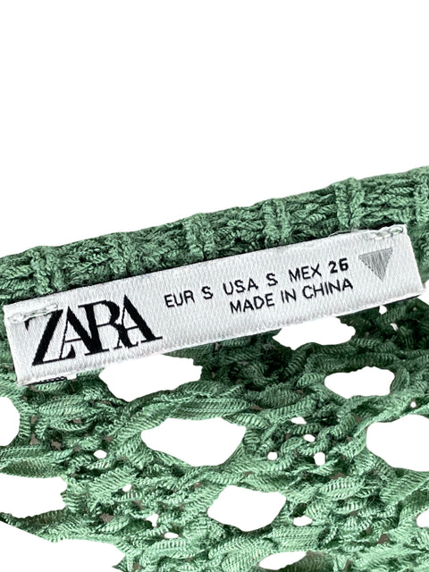 Blusa Zara Mangas caladas Verde - Talla S