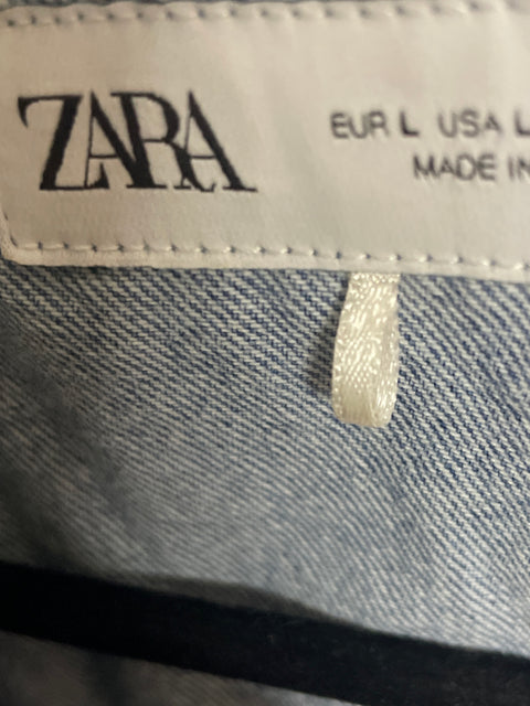 Vestido Zara Mini Manga corta Jeans Azul - Talla L