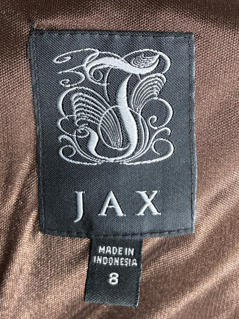 Vestido Jax de Satinado Midi Marrón - Talla 8
