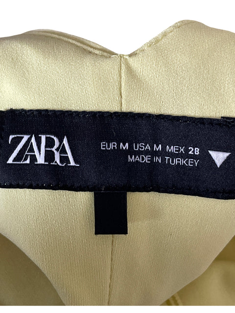 Vestido Zara de Algodón Balloon skirt Midi Amarillo - Talla M