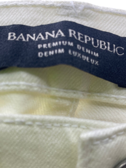 Pantalón Banana Republic Apliques Floral Bolsillo Blanco - Talla 4