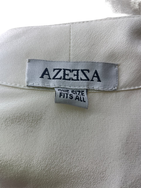 Vestido Azeeza Cruzado Liso Abullonado Blanco - Talla M