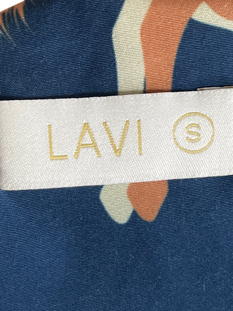 Vestido Lavi Estampado Cuello v Azul - Talla S