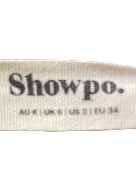 Vestido Showpo Midi Liso Cuello v Marrón - Talla S
