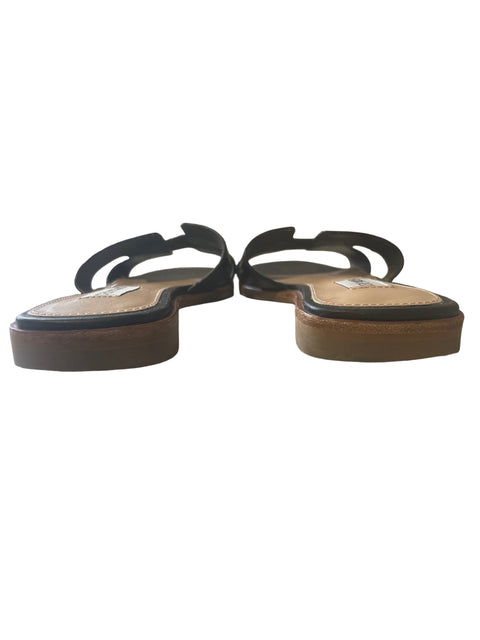 Sandalia Steve Madden Punta abierta Tacón bajo Liso Negro - Talla 7
