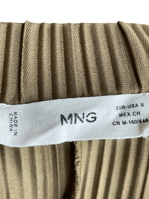 Pantalón Mango Palazzo plisado Marrón - Talla S