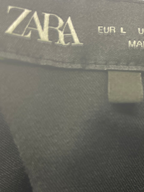 Vestido Zara Ruchas Ajustado Deportivo Negro - Talla L