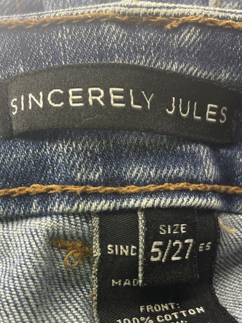 Pantalón Sincerely Jules Recto Wide-leg Liso Azul - Talla 27