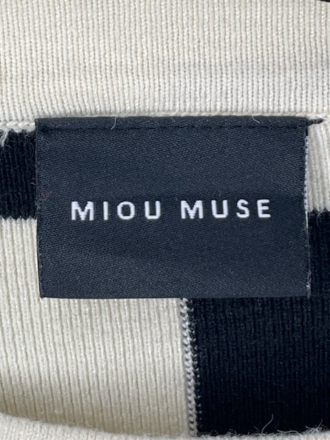 Abrigo Miou Muse Rayas Asimétrico Beige - Talla M