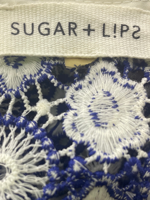 Conjunto Sugar+lips de Algodón Estampado Falda/blusa Tejida Azul - Talla S