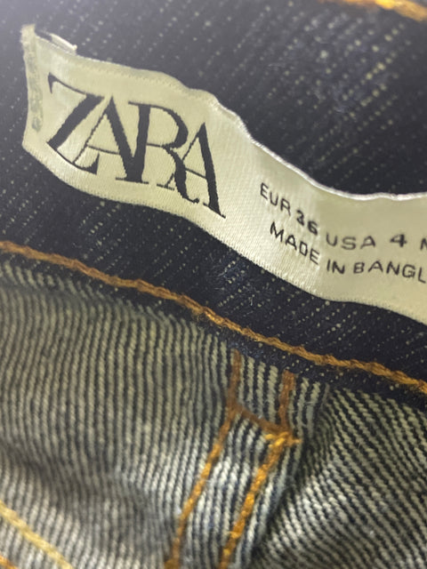 Short Zara Liso Mini Jeans Azul - Talla 6