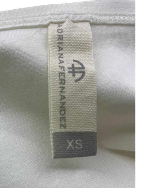 Blusa Adriana Fernandez Ruchas Ajustado Liso Blanco - Talla XS