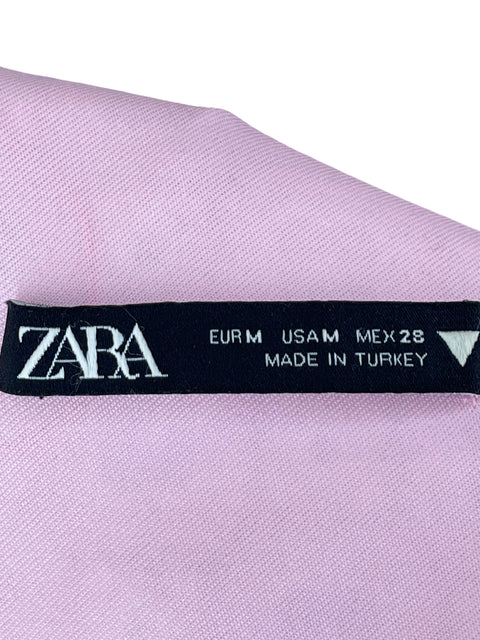 Vestido Zara Estampado Mini Rosado - Talla M