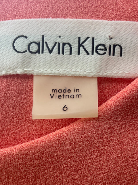 Blusa Calvin Klein Sin mangas Midi Liso Rosado - Talla 6